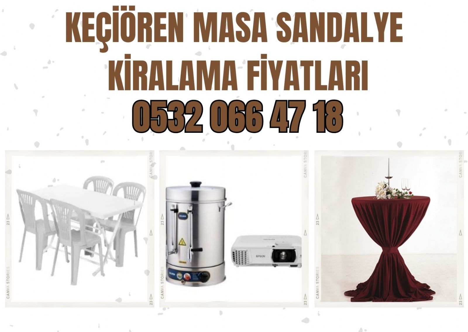 Keçiören Masa Sandalye Kiralama Fiyatları